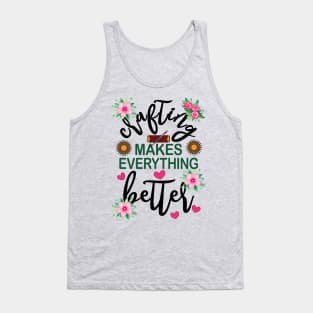 Crafting Makes Everything Better Sewing Floral Tank Top